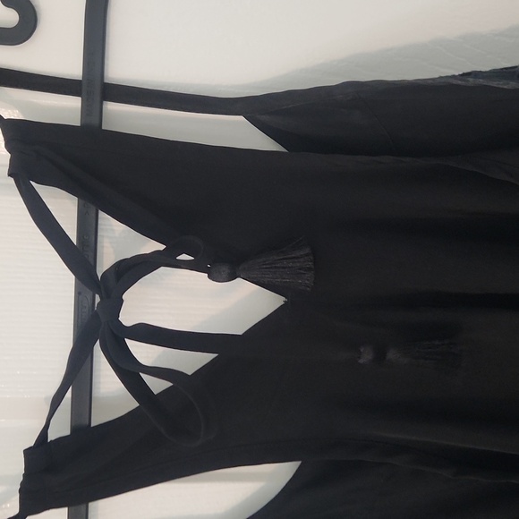 Athleta Black Dunes Eyelet Black Lace Women's Top Medium - Picture 7 of 8